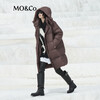 MO&Co. Waterproof detachable hooded long down jacket for women