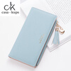 Casa-kupsCK wallet women's long 2025 new fashion wallet card bag all-in-one bag cross pattern tassel zipper coin purse black