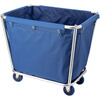 Shop hotel guest room thickened stainless steel linen cart room entrance cart collection cart storage trolley linen bag assembly 4-inch linen cart (blue)