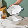 Double-ear 10-inch green double-line special-shaped double-ear bowl household ceramic tableware double-ear soup bowl fruit bowl 2 10-inch green double-ear bowls