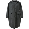 Tricolor 100 sheep wool 2025 winter new hooded double-sided woolen coat long woolen coat M