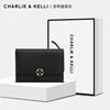 CHARLIE&KELLI women's short wallet card bag all in one simple hand holding new card holder wallet ins black