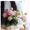 3 peonies artificial flowers wedding decoration artificial flowers artificial peonies home living room decoration flowers three peonies (orange) 1 branch