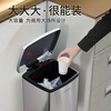 Jinke 30L stainless steel trash can large foot-operated with lid square classification hotel lobby office shopping mall corridor outdoor commercial sand silver steel