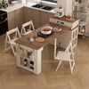 Isabelle dining table, household retractable sideboard, integrated small-sized island storage cabinet, storage cabinet, solid wood foldable dining table, one table and four chairs, removable storage cabinet shelf, latch-fixed table board