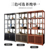 Vientiane cypress solid wood Duobao Pavilion ancient rack Chinese tea storage rack elm partition ornaments office tea room storage display cabinet two doors and one bucket ancient rack single (left) rosewood colored ancient rack solid wood