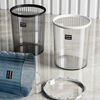 Room trash can household transparent light luxury living room large size bedroom kitchen bathroom office paper basket transparent flower bucket wise gray high-end transparent material waterproof and odor-proof thickened large transparent trash can with pressure ring 2 pack + garbage bag