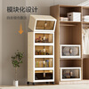 Jingdong-made installation-free storage cabinet with wheels, foldable magnetic large-capacity storage cabinet, bedside table, 55cm wide, three layers