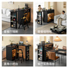 Fanye Furniture Shiye Bar Solid Wood Telescopic Table Black Sideboard Wine Cabinet Storage Cabinet Home Multifunctional Partition Side Cabinet Ash Shiye Bar Table + Xiangye Bar Stool