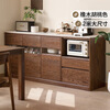 Genji Muyu solid wood sideboard slate storage cabinet cupboard storage cabinet walnut color storage cabinet microwave cabinet 1.8 Salolan