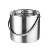 Ye Yu handle stainless steel 3L ice bucket double-layer insulated ice bucket lunch box bar beer bucket with portable straight double-line steel