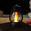 Retro photo atmosphere lamp electronic candle lamp pony lamp small oil lamp LED decorative supplies light can shake girl's heart dreamy desktop decoration photo props dreamy black small oil lamp medium size