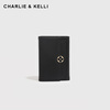 CHARLIE&KELLI women's short wallet card bag all in one simple hand holding new card holder wallet ins black