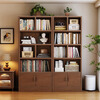 Jiayi solid wood bookshelf storage rack floor-to-ceiling one wall bedroom bookcase living room storage rack simple shelf