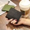 Nimense cowhide texture small wallet women's short style 2025 new high-end folding genuine leather ultra-thin simple wallet card holder green - 6 card slots + 1 mirror window 1 mezzanine affordable regular style