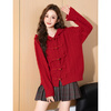 TonLion 2025 Autumn and Winter Women's Hooded Cable Cardigan Sweater