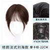 Lan Ting bangs wig piece female head replacement full real hair thin high skull top fluffy fake bangs hair piece small T-French bangs 4*6 mocha brown 22cm