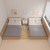 Qiuye Zhuifeng solid wood tatami children's bed second child family bed parent-child bed small apartment splicing large bed small bed widened platform combination 2 1.2 meters + 1.5 meters + matching thick mattress 2 urban area delivery