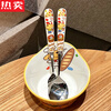 Tuojin German imported quality keir304 stainless steel ceramic spoon fork chopsticks cute cartoon student dormitory home chopsticks (two pairs) keir dog burger 304 stainless steel
