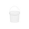Metasequoia (2 pieces) 1L white thickened sealed spiral bucket with lid storage bucket round multi-functional plastic spiral storage bucket large diameter snack toy bucket