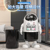Large size trash can for home use 2025 new style living room, bedroom, bathroom, creative kitchen, cute, good-looking, large-capacity wastebasket, Astronaut-Dream-Black and white color combination, inner and outer double buckets