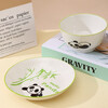 Household underglaze color cartoon style underglaze color pottery 4.6-inch bowl/7-inch plate cute panda bowl and plate set cute panda 7-inch plate 2 pieces