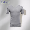 BYFORD/Baifu men's mercerized cotton bottoming underwear V-neck short-sleeved bottoming T-shirt men's business-MW2336 dark blue L