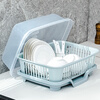 GUIG bowl and chopsticks storage box with dish rack for kitchen household multi-functional drain rack with lid drain artifact blue drain dish rack + drainage tray 39.1*29.1*23.5.