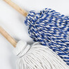 Hasdick gnjz-1026 old-fashioned wooden handle mop, thick and long wooden handle cotton mop, round head absorbent mop, blue and white line mop 1
