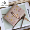 Casa-kupsCK New Fashion Small Fresh Printed Short Wallet Women's Large Capacity Hand Strap Coin Purse Student Wallet 2025 Pink