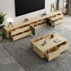 Croft light luxury home solid wood slate TV cabinet coffee table combination 8108#2.2m floor-standing TV cabinet