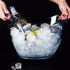 Wen Yijia acrylic thickened transparent ingot ice bucket champagne bucket plastic bar ktv soda beer frame ice cube red transparent small ingot style 4L