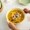 Pickled fish large basin bowl household ceramic double-eared soup bowl ins high-looking instant noodle bowl student dormitory salad bowl fruit green 8.5-inch double-eared stone pattern soup bowl 1