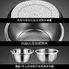 Qinkat Thick Stainless Steel Washing Basin Drain Basket Rice Washing Sieve Rice Basin Kitchen Artifact Commercial Household Draining and Leaking Basin Extra Thick Rice Washing Basin One Basket Quick Drainage 32CM Extra Thick Drainage Basket with Dense Holes Take a photo and send one