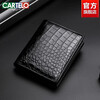 Cardile Crocodile Wallet Men's Short Genuine Leather Crocodile Leather Wallet as a Birthday Gift for Boyfriend Business Wallet Style 401-Black