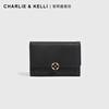 CHARLIE&KELLI women's short wallet card bag all in one simple hand holding new card holder wallet ins black
