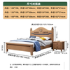 Fruit wood style children's bed solid wood for boys and girls 1.35m single bed 1.2m solid wood bed 1.5m imported golden sandalwood single bed + 10cm natural antibacterial coconut palm mat 150*200cm standard silent bed board