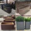 Outdoor stainless steel flower box combination square flower pool sample house display center flower trough flower pot commercial street iron art 60*width 40*height 50cm-galvanized sheet