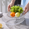 Baijie glass transparent ice pattern fruit plate for home living room light luxury candy nut snacks dried fruit storage tray large size