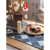 Jinko Japanese table runner Japanese Japanese style cotton and linen tablecloth modern simple TV cabinet coffee table sideboard tea flag table Japanese style plaid table runner double layer 33*180cm suitable for 120~140 long tables