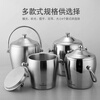 Magic Bean Shenghuo stainless steel ice bucket champagne bucket red wine iced beer ice bucket ktv bar insulation ice wine bucket ice bucket 2L bright binaural ice bucket with ice clip set