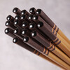 Natural bamboo high-end chopsticks for home use new non-slip and high temperature resistant Chinese kitchen tableware bamboo chopsticks 20 pairs of elegant striped bamboo chopsticks upgraded chopstick heads