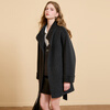 Tricolor Sheep Wool 2025 Winter New Stand Collar Double-sided Wool Coat Mid-Length Loose Coat M Dark Gray M 160/84A