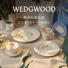 Wedgwood New Year Gift Wedgwood Happy Holiday Tableware Set Ceramic Bowl and Plate Dinner Set Single Bowl and Plate Happy Holiday Raspberry Cup and Sauce Plate 3 Pieces