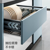 Kitchen cabinet pull basket 304 stainless steel customizable double-layer drawer-type dish rack kitchen cabinet bowl basket 360 depth double-layer solid original color-600 cabinet
