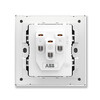 ABB switch socket panel Xuanpu series white 86 type household power supply 16A three-hole socket