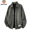 Paul Frank Jacket Men's Autumn and Winter American Jacket Men's Loose Casual Cardigan Top Men's Dark Gray 2XL