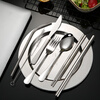 Vinoa stainless steel spoons, forks, chopsticks, knives, straws, cutlery set, gift set, student milk tea, straws, cutlery, 1 pair of chopsticks, stainless steel material