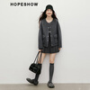 Red sleeve work style woolen coat 2025 winter new women's round neck light and mature temperament short double-sided woolen coat Ash 056 S