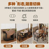 Senneng all solid wood folding dining table, antique style sideboard integrated small apartment retractable round dining table, home dining table 1.2m all solid wood folding round table + folding chairs*4